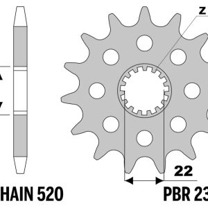 Pignon PBR acier standard – 520