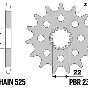 Pignon PBR acier standard – 525