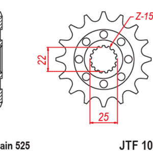 Pignon JT SPROCKETS acier standard – 525
