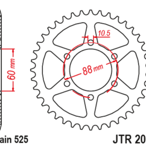 Couronne JT SPROCKETS Acier Standard – 525