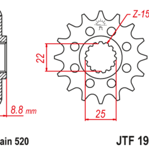 Pignon JT SPROCKETS acier standard – 520