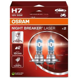 Ampoules OSRAM H7 Night Breaker Laser 12V 55W PX26d – par paire