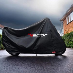Housse de protection intérieure/extérieure VECTOR H20 pour moto/scooter avec bulle haute – noir – S