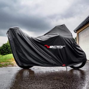 Housse de protection intérieure/extérieure VECTOR H20 pour moto/scooter avec top case – noir – M