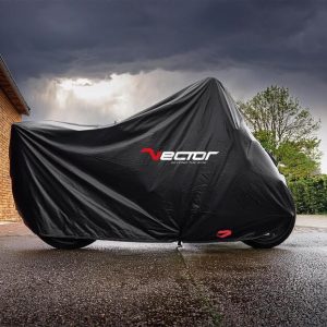 Housse de protection extérieure VECTOR Black Cotton pour moto/scooter – noir – S