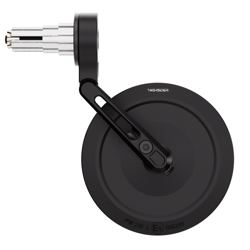 Rétroviseur d’embout de guidon HIGHSIDER pro Montana-Slim court – noir