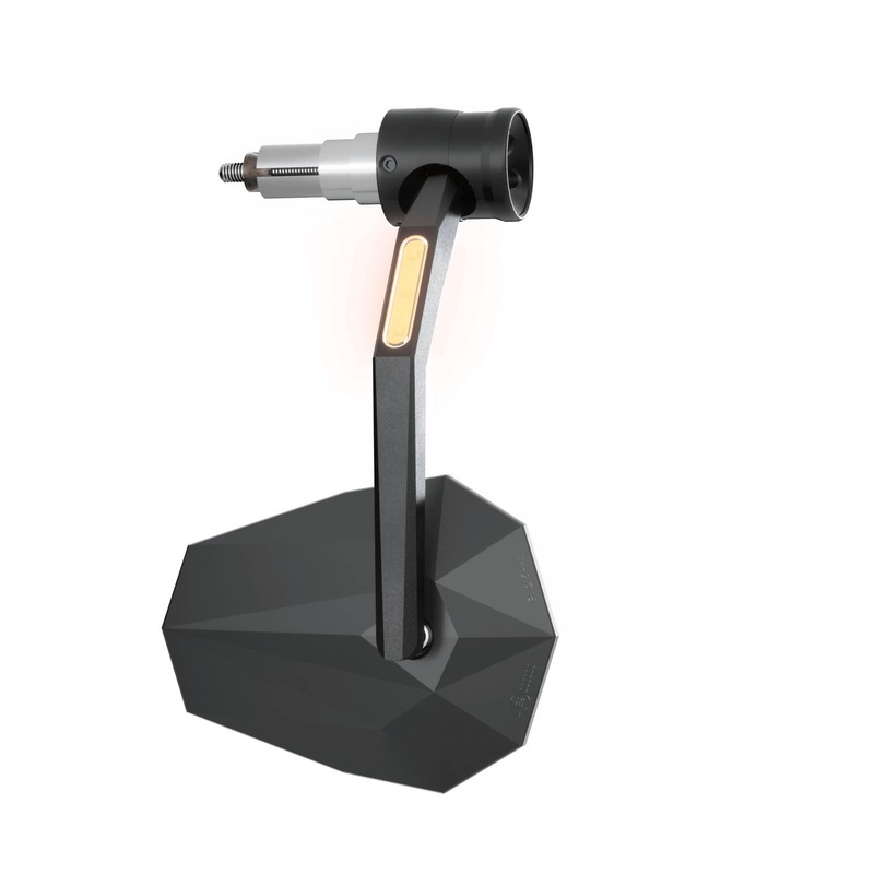 Rétroviseur d’embout de guidon HIGHSIDER pro Stealth-Rim X7 avec clignotant LED – noir