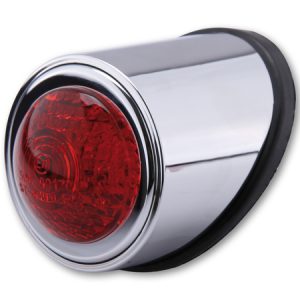 Feu arrière LED HIGHSIDER smart Old School Type 1 homologué – verre rouge – l&rsquo;unité