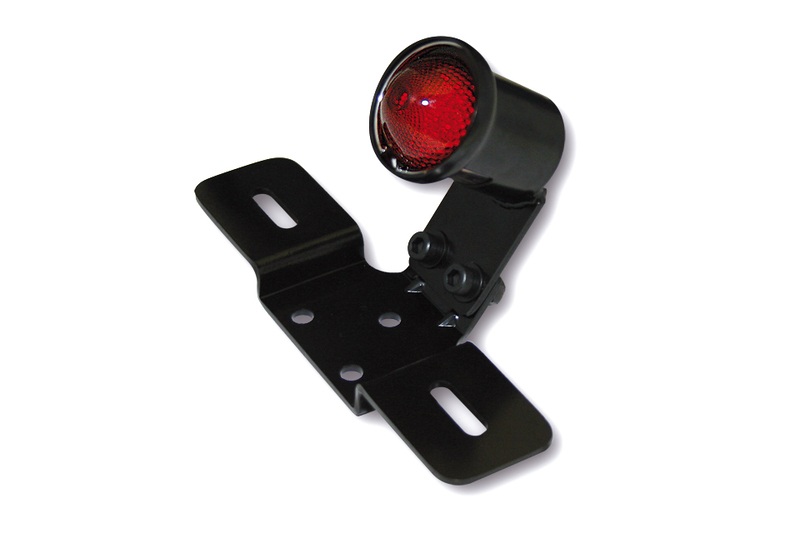 Support de plaque et feu arrière LED HIGHSIDER smart Old School Type 3 homologué - verre rouge - l'unité