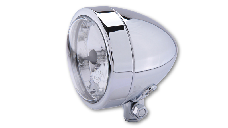 Feu avant H4 HIGHSIDER smart Bullet (3-1/2") - feu de route - fixation inférieure - homologué E - chromé - à l'unité