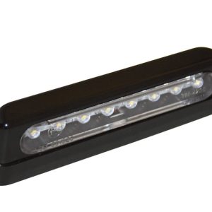 Éclairage de plaque LED HIGHSIDER smart plastique ABS – long – noir/fumé – à l&rsquo;unité