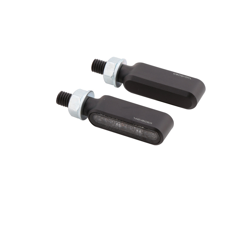 Clignotant LED HIGHSIDER pro Bronx-MX homologué – verre fumé – la paire