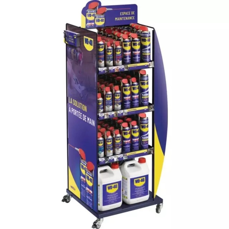 Présentoir métal sur roues WD-40 capacité 108 unités