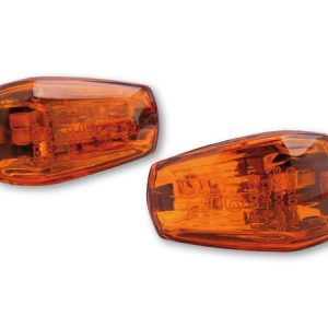 HIGHSIDER smart IMOLA 1 Bulb Mini Indicator Body Black / Lens Orange (Pair), Front & Rear