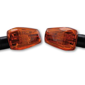 HIGHSIDER smart IMOLA 1 Bulb Mini Indicator Body Black / Lens Orange (Pair), Front & Rear