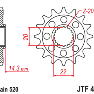 Pignon JT SPROCKETS acier anti-bruit – 520