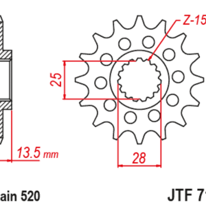 Pignon JT SPROCKETS acier anti-bruit – 520