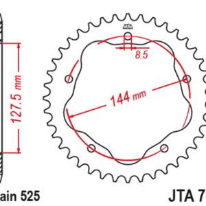Couronne JT SPROCKETS alu standard – 525