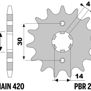 Pignon PBR acier standard – 420