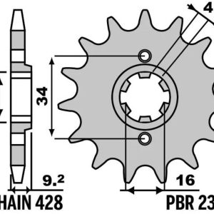 Pignon PBR acier standard – 428