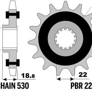 Pignon PBR acier anti-bruit – 530