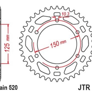 Couronne JT SPROCKETS acier standard – 520