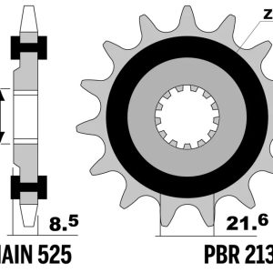 Pignon PBR acier anti-bruit – 525