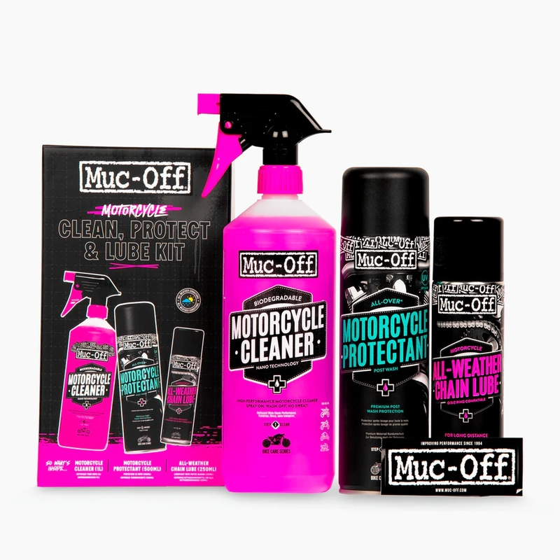 Kit d&rsquo;entretien moto MUC-OFF Clean, Protect & Lube