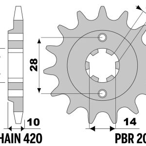 Pignon PBR acier standard – 420
