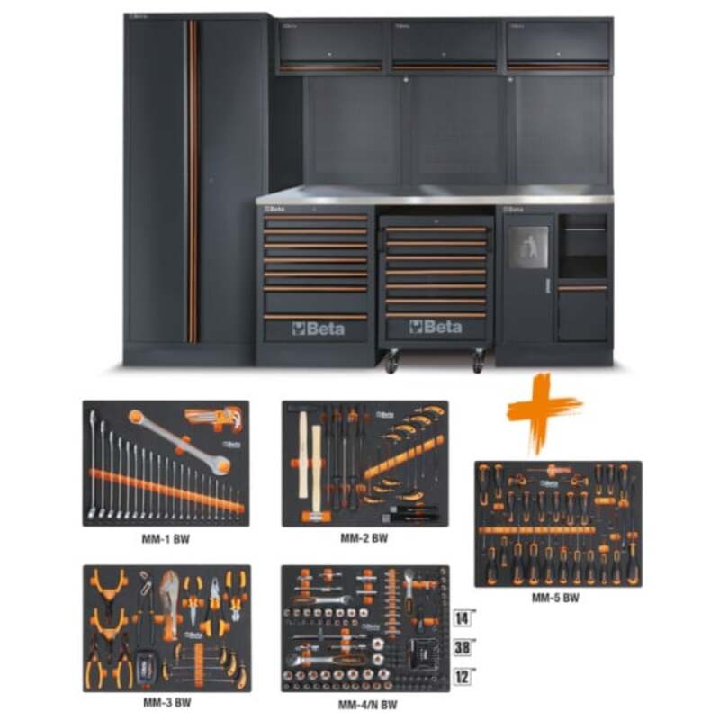 Combinaison d&rsquo;ameublement d&rsquo;atelier BETA TOOLS C45PRO 2.0 X comprenant 268 outils Beta Worker