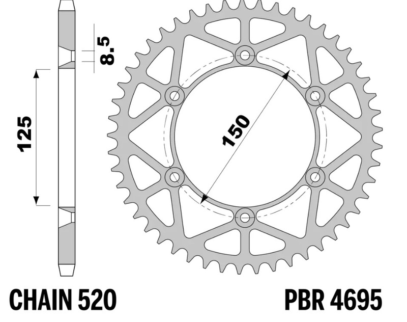 Couronne PBR acier allégée - 520