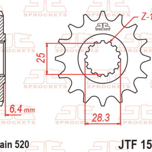 Pignon JT SPROCKETS acier anti-bruit – 520