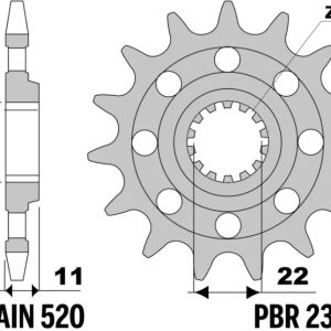 Pignon PBR acier standard – 520