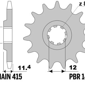 Pignon PBR acier standard – 415