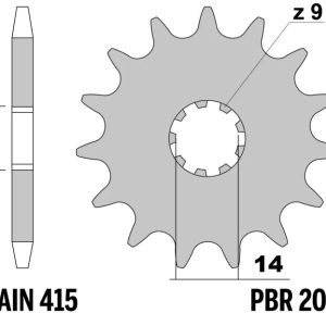 Pignon PBR acier standard – 415