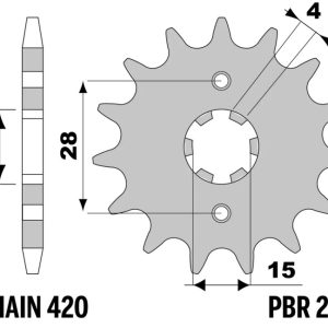 Pignon PBR acier standard – 420
