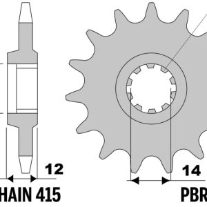 Pignon PBR acier standard – 415