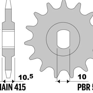 Pignon PBR acier standard – 415