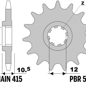 Pignon PBR acier standard – 415