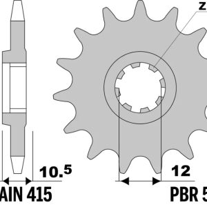Pignon PBR acier standard – 415