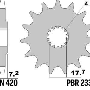 Pignon PBR acier standard – 420