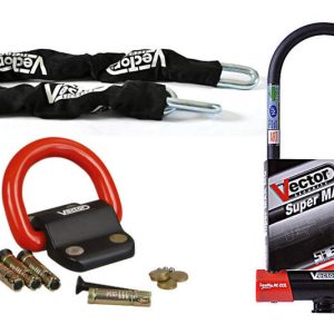 Kit antivol VECTOR Antivol U SuperMax L2 Ø16mm + Chaîne Ø13mm / 1,3m + Fixation Ø22mm