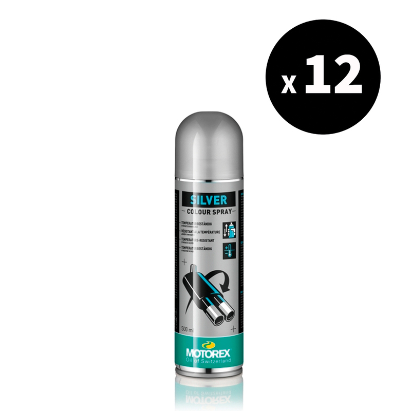 Vernis argent MOTOREX Colour Spray – 500ml (x12)