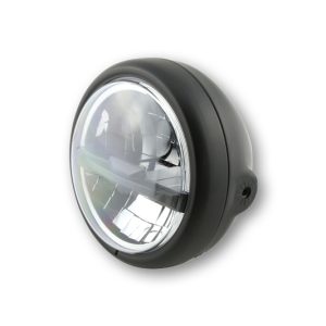 Feu avant LED HIGHSIDER pro Pecos Type 5 – 5 3/4 pouces – lentilles noires – fixation latérale – noir