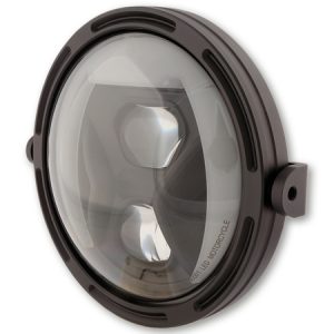 Feu avant LED HIGHSIDER pro Frame-R1 Type 8 – 7 pouces – réflecteur fumé – fixation latérale – noir