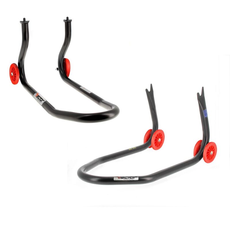 Kit béquilles fixes VECTOR avant sous fourches + arrière support en « V » – ECO