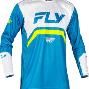 Maillot vélo enfant FLY RACING Rayce – bleu/blanc/vert citron