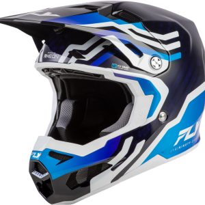 Casque FLY RACING Formula S Carbon Byte – Blue Carbon/blanc