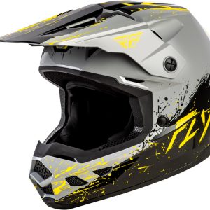 Casque enfant FLY RACING Kinetic Drip – gris/noir/jaune