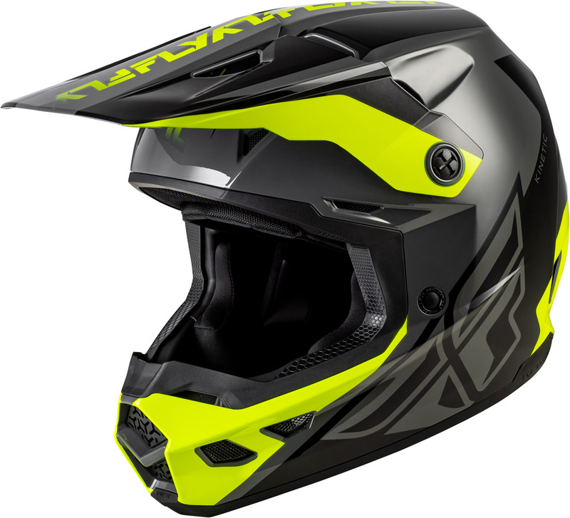 Casque FLY RACING Kinetic Crest - gris/noir/jaune fluo